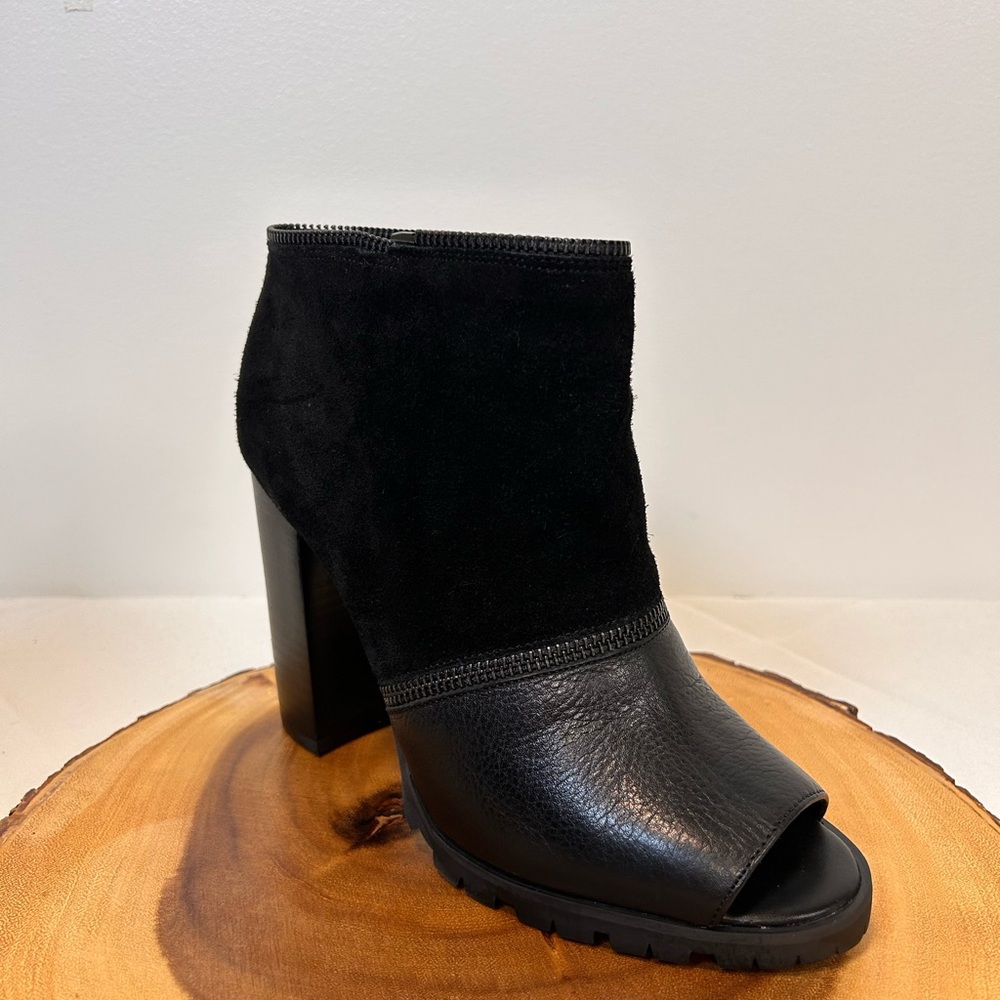 Katy‎ Perry Black Genuine Leather Suede Peep Toe Convertible Boots Women’s 8.5 - Picture 8 of 12